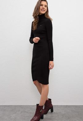 Kadın Siyah Triko Elbise - 50209481008