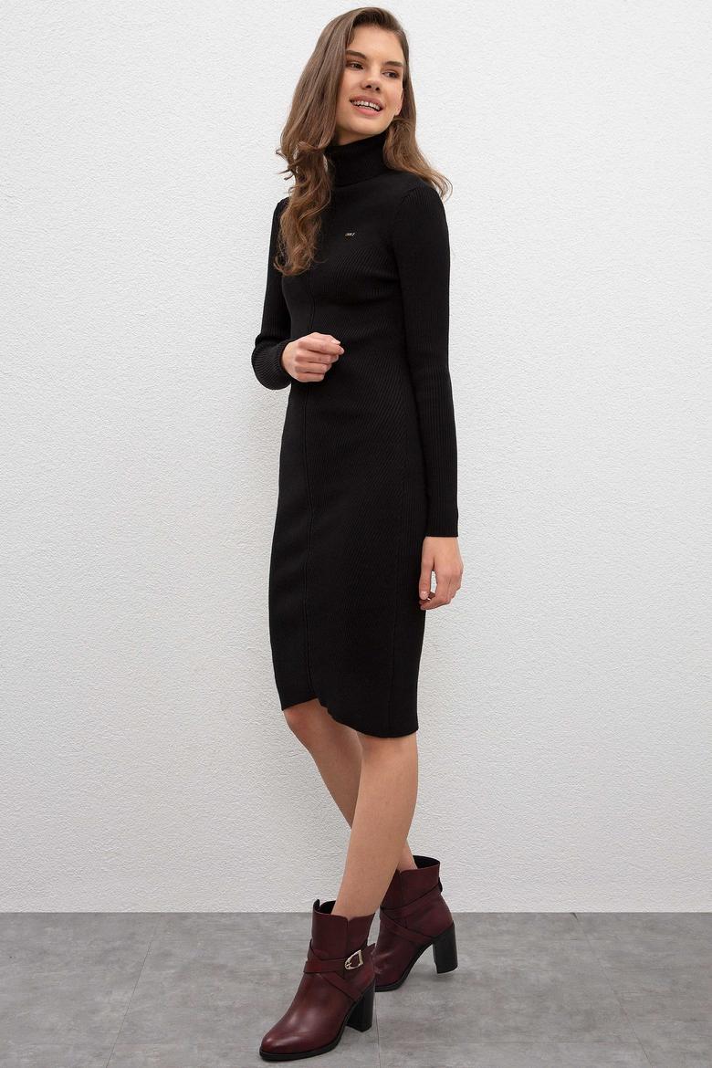 Kadın Siyah Triko Elbise - 50209481008