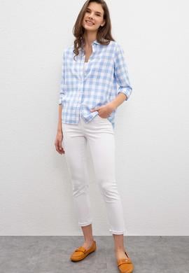 Kadın Mavi Gömlek Uzunkol - 50199347019