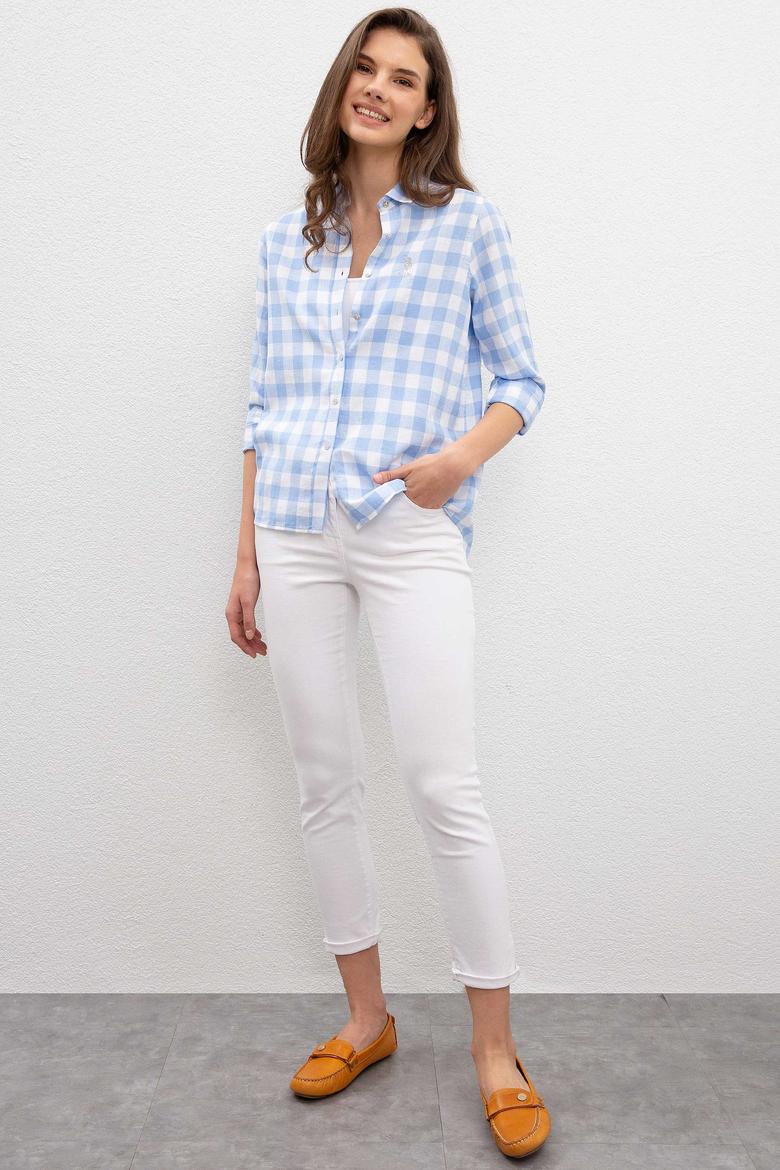 Kadın Mavi Gömlek Uzunkol - 50199347019