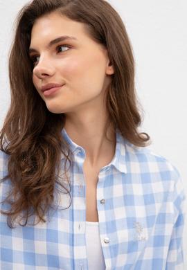 Kadın Mavi Gömlek Uzunkol - 50199347019