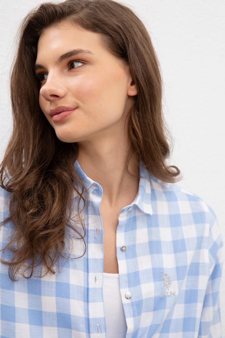 Kadın Mavi Gömlek Uzunkol - 50199347019