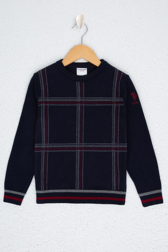 Erkek Çocuk Lacivert Bisiklet Yaka Triko Kazak