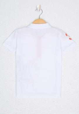 Çocuk Beyaz Bisiklet Yaka Tişört - 50199930045