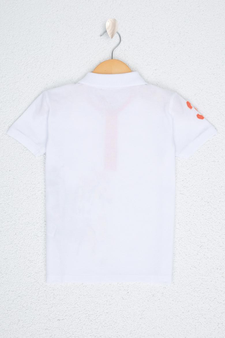 Çocuk Beyaz Bisiklet Yaka Tişört - 50199930045