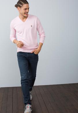 Erkek Pembe Triko Kazak - 50187238046