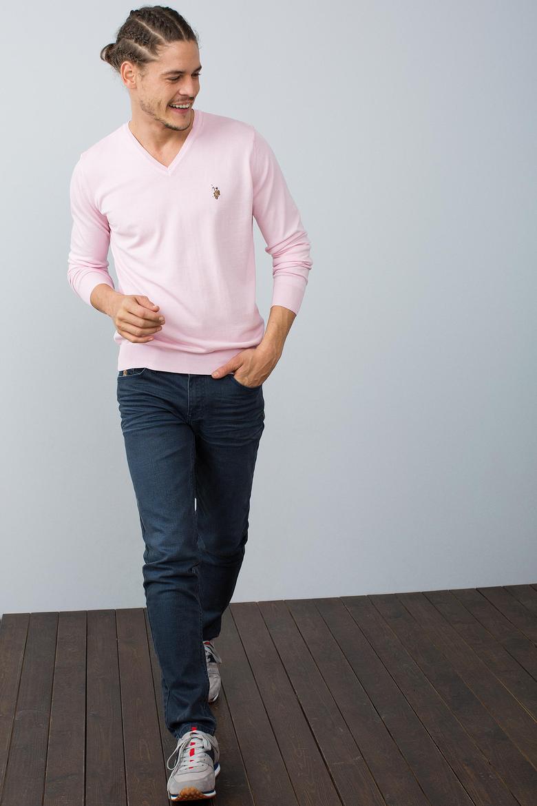 Erkek Pembe Triko Kazak
