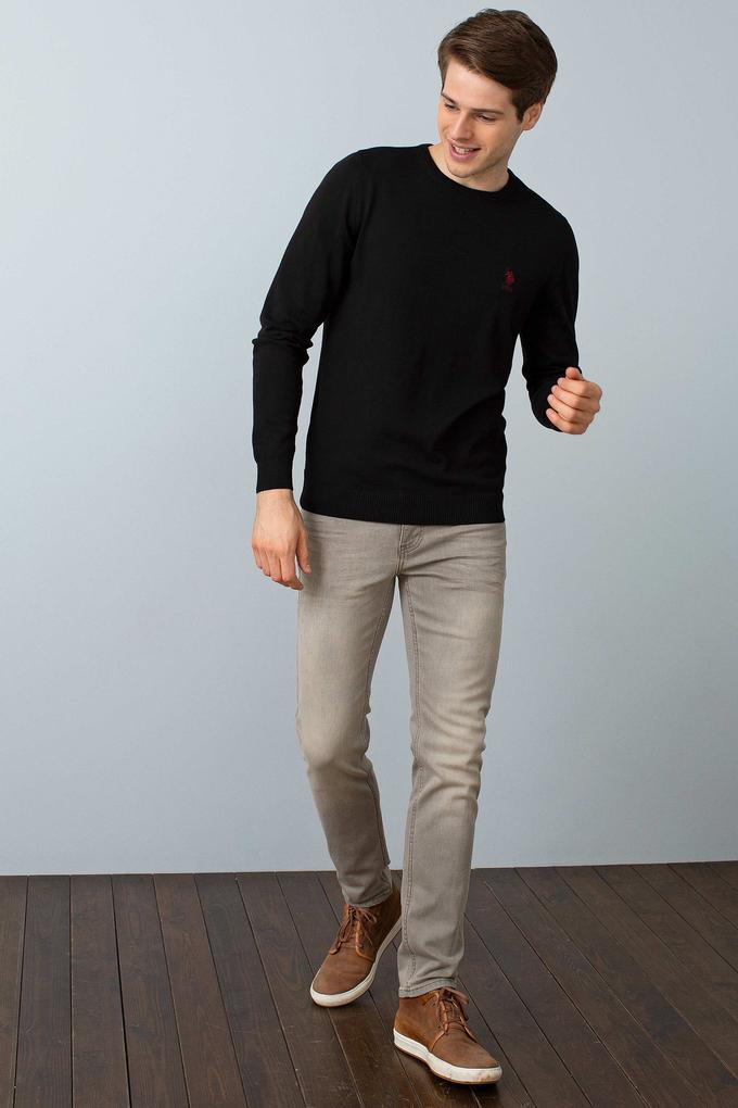 Erkek Siyah Triko Kazak Basic