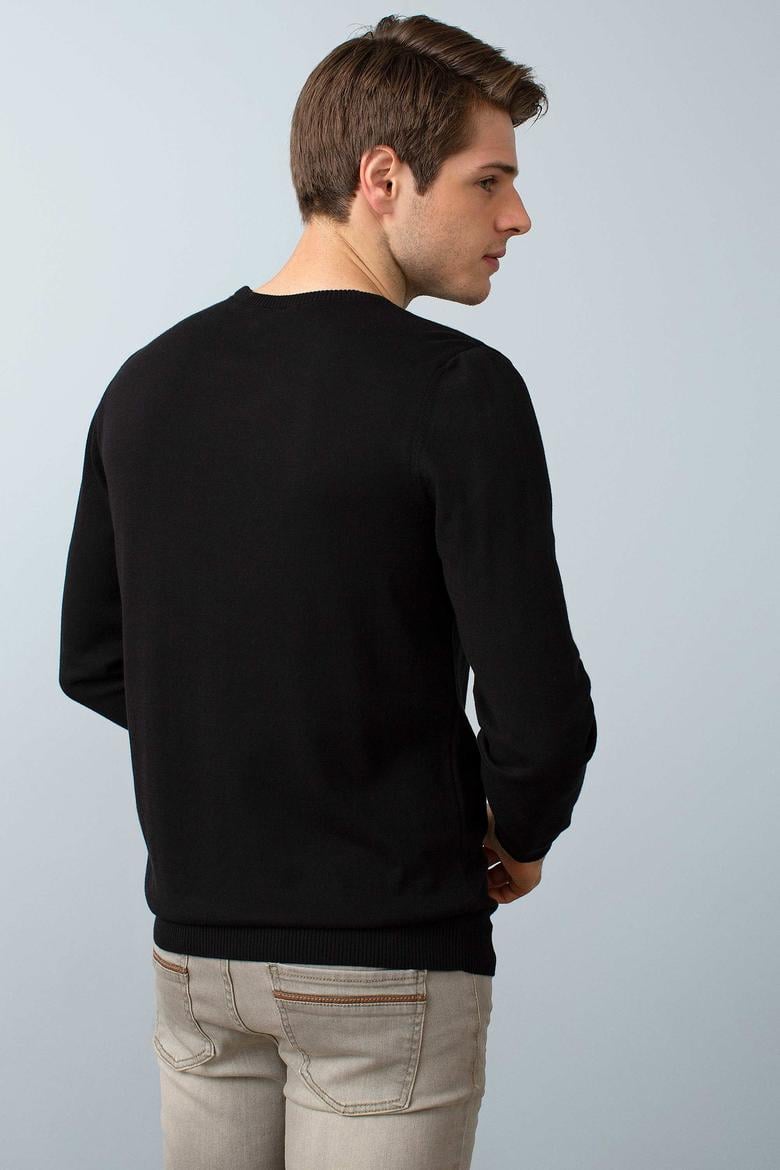 Erkek Siyah Triko Kazak Basic - 50192668032