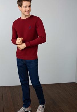 Erkek Kırmızı Triko Kazak - 50192671033