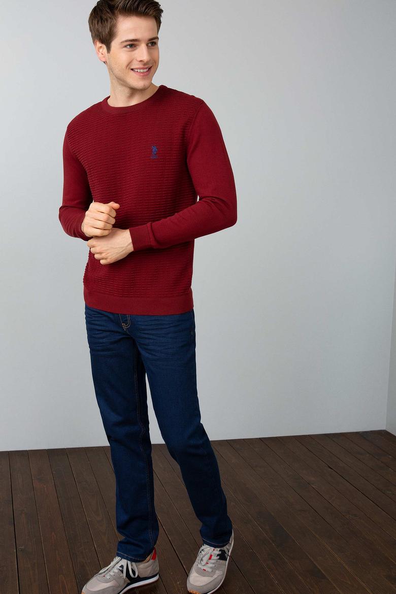 Erkek Kırmızı Triko Kazak - 50192671033