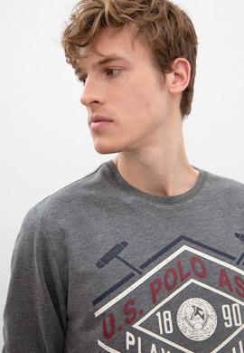 Erkek Antrasit Melanj Bisiklet Yaka Sweatshirt - 50216237013