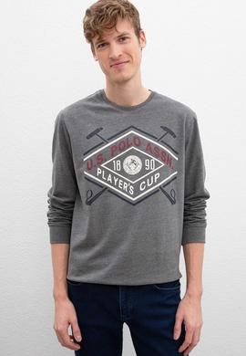 Erkek Antrasit Melanj Bisiklet Yaka Sweatshirt - 50216237013