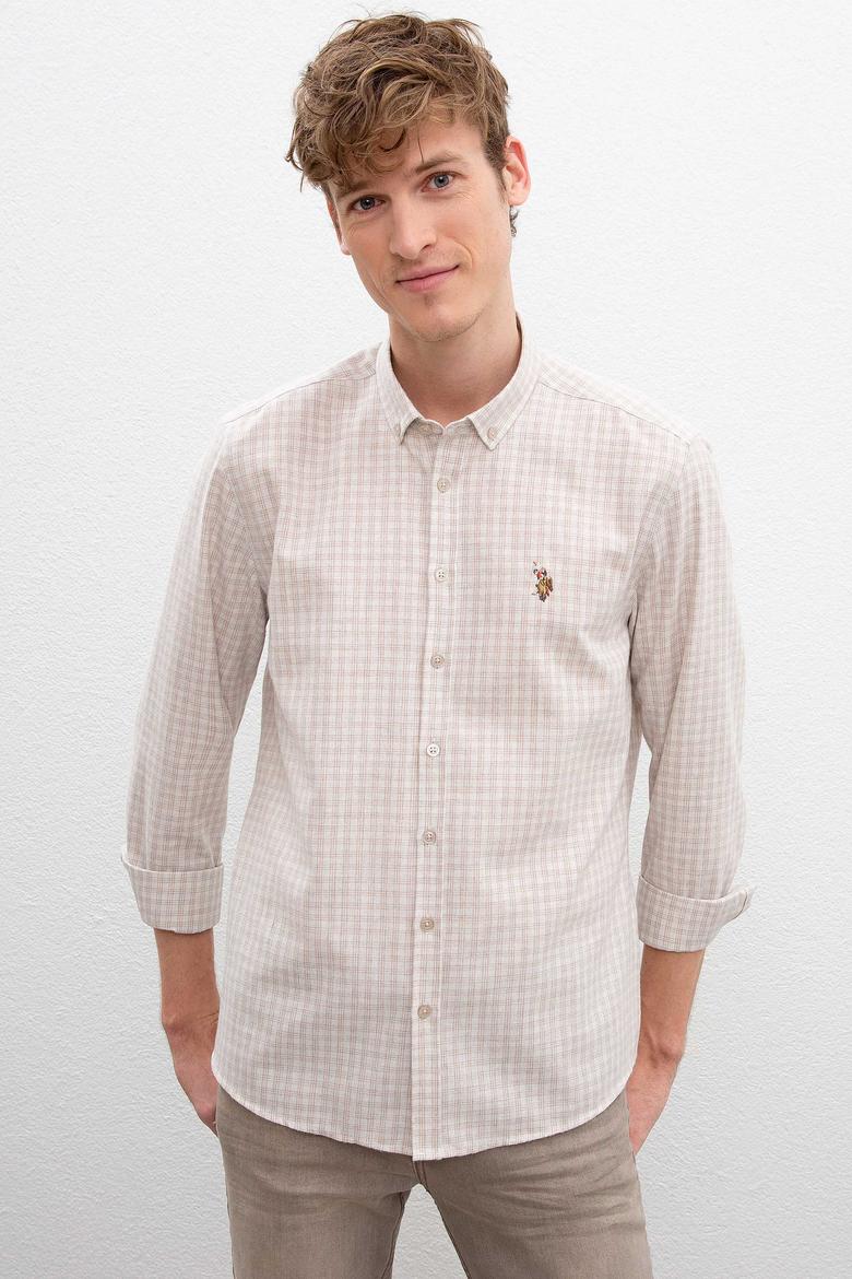 Erkek Beyaz Gömlek Uzunkol