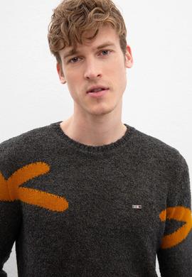 Erkek Antrasit Melanj Kazak - 50207538033