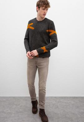 Erkek Antrasit Melanj Kazak - 50207538033