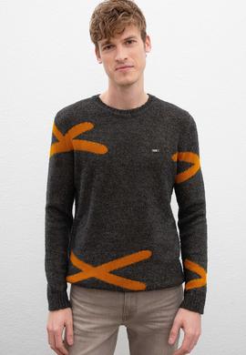 Erkek Antrasit Melanj Kazak - 50207538033