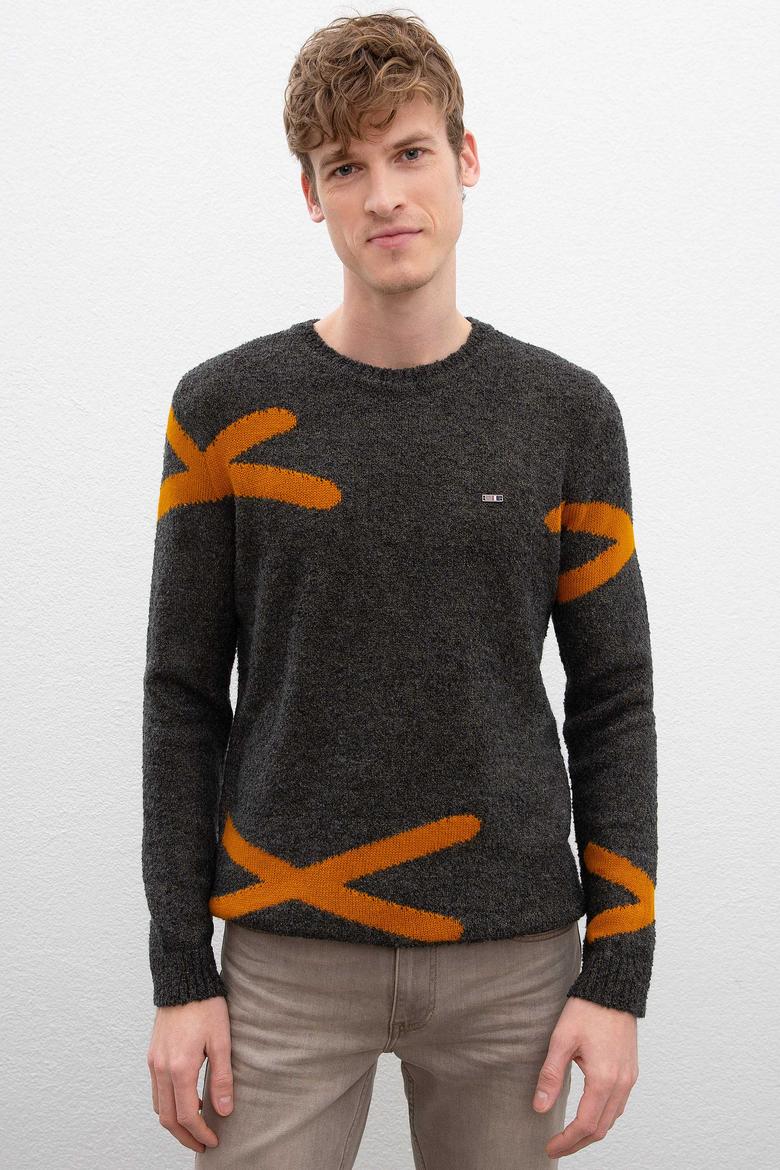 Erkek Antrasit Melanj Kazak