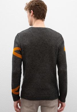 Erkek Antrasit Melanj Kazak - 50207538033