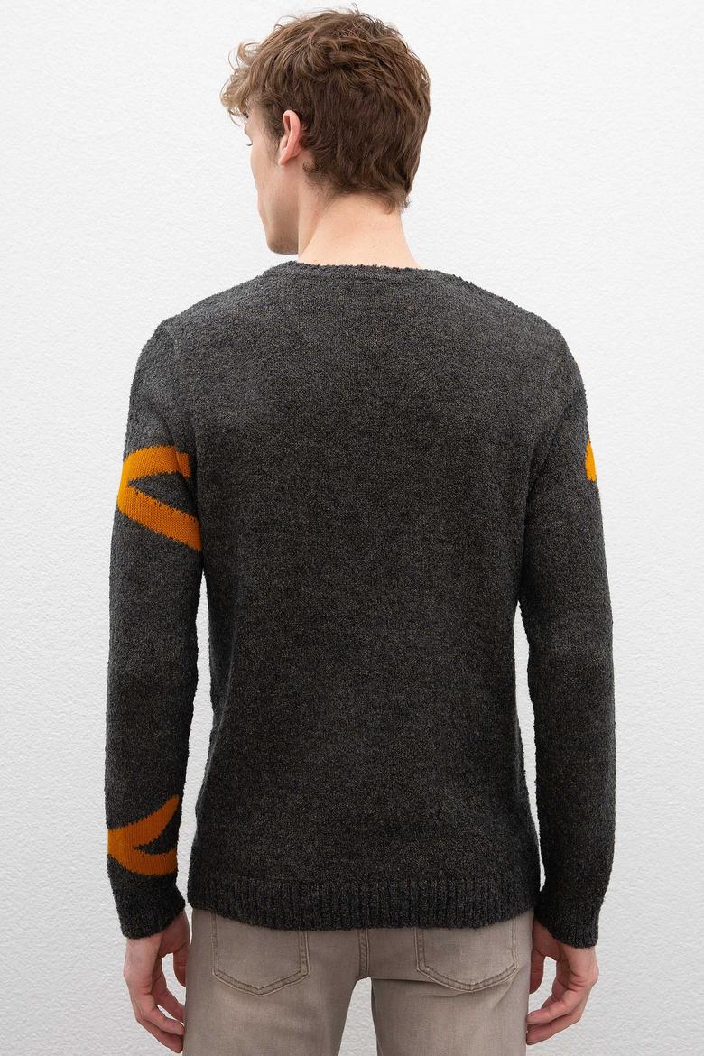 Erkek Antrasit Melanj Kazak - 50207538033