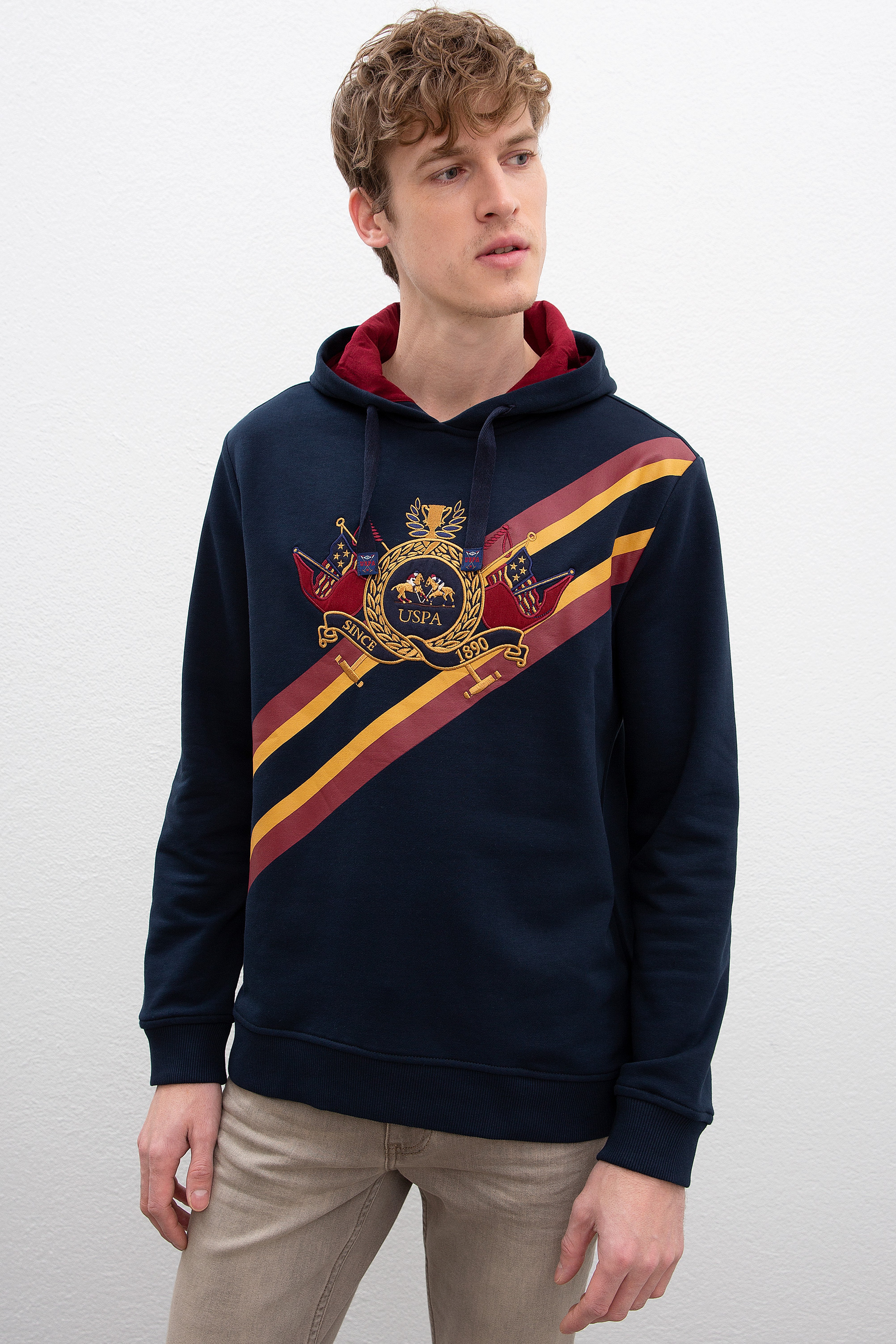 Erkek Lacivert Kapüşonlu Sweatshirt - Image 1