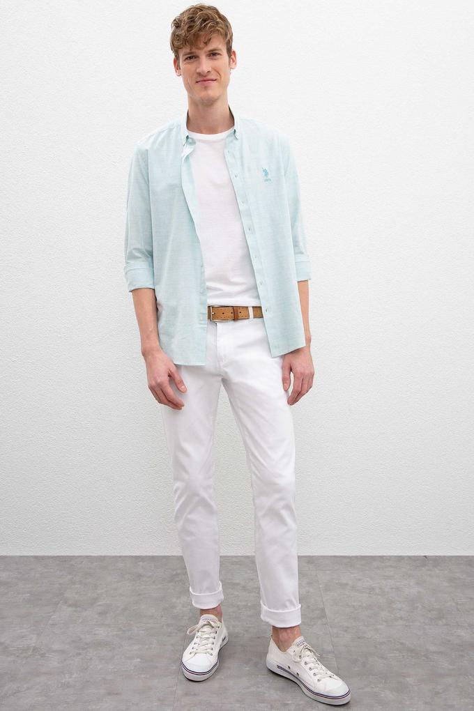 Erkek Beyaz Kanvas Pantolon