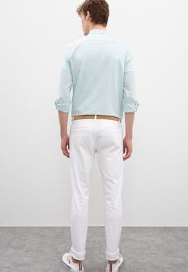 Erkek Beyaz Kanvas Pantolon - 50198852041