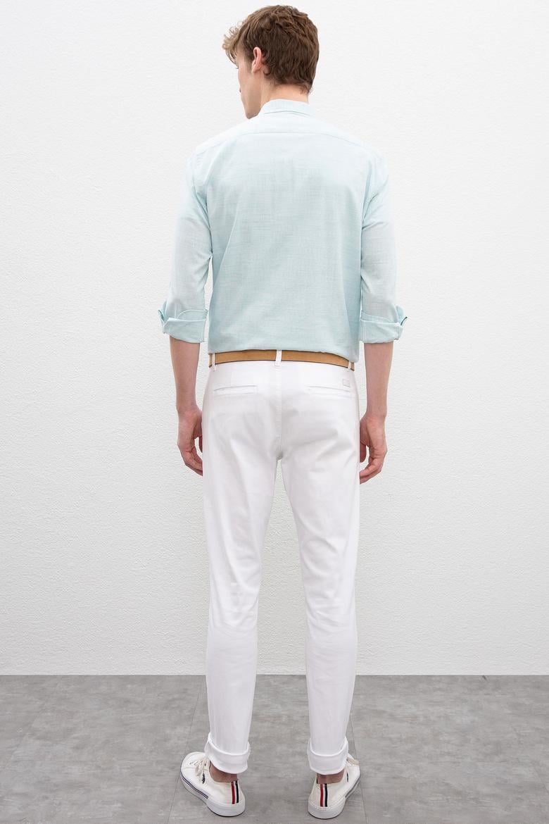 Erkek Beyaz Kanvas Pantolon - 50198852041