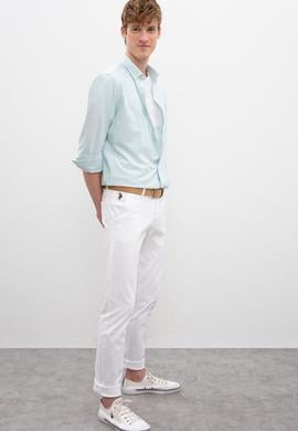 Erkek Beyaz Kanvas Pantolon - 50198852041