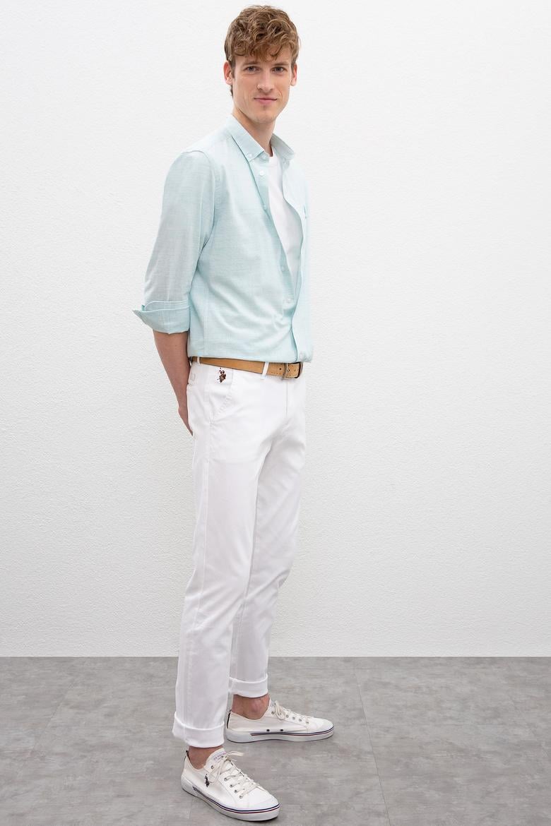 Erkek Beyaz Kanvas Pantolon - 50198852041