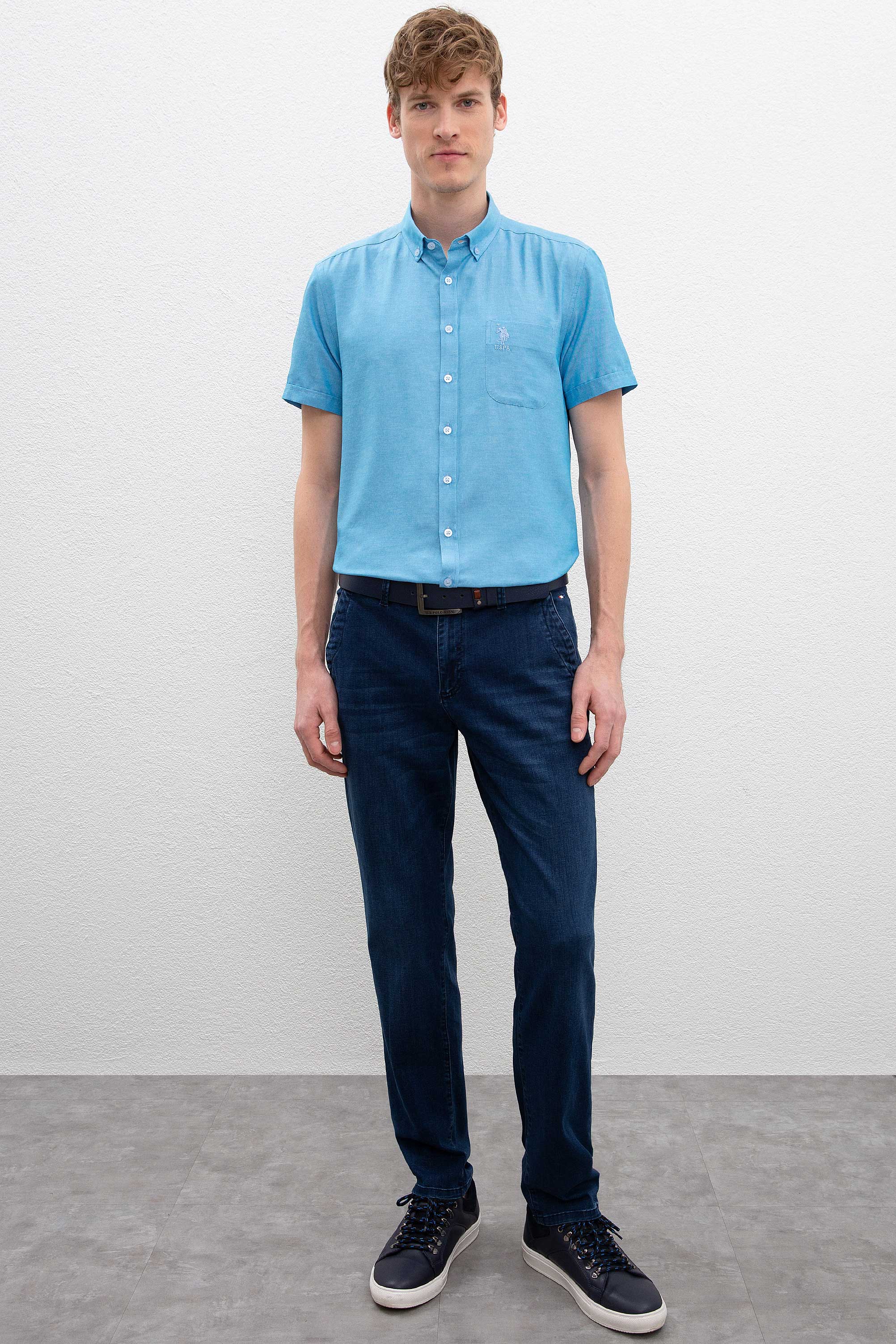 Erkek Mavi Denim Pantolon