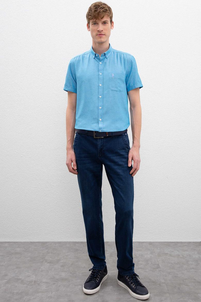 Erkek Mavi Denim Pantolon