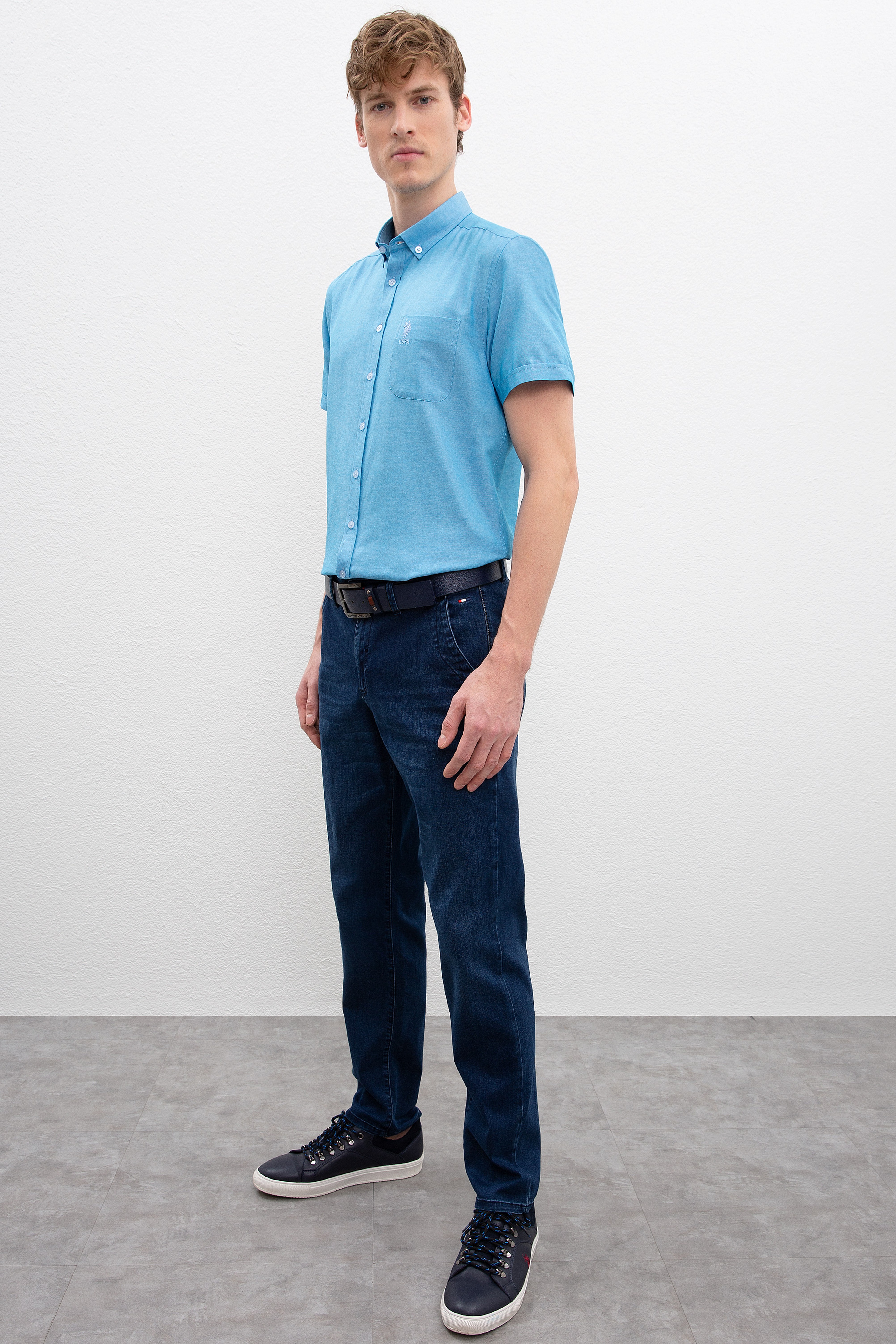 Erkek Mavi Denim Pantolon