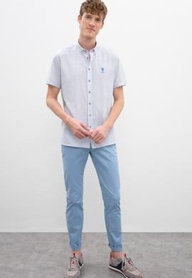 Erkek Açık İndigo Kanvas Pantolon - 50199142068