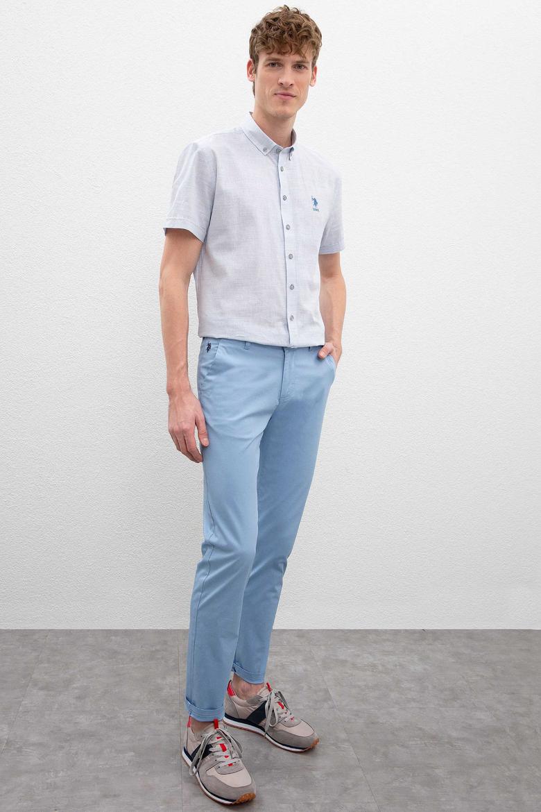 Erkek Açık İndigo Kanvas Pantolon - 50199142068