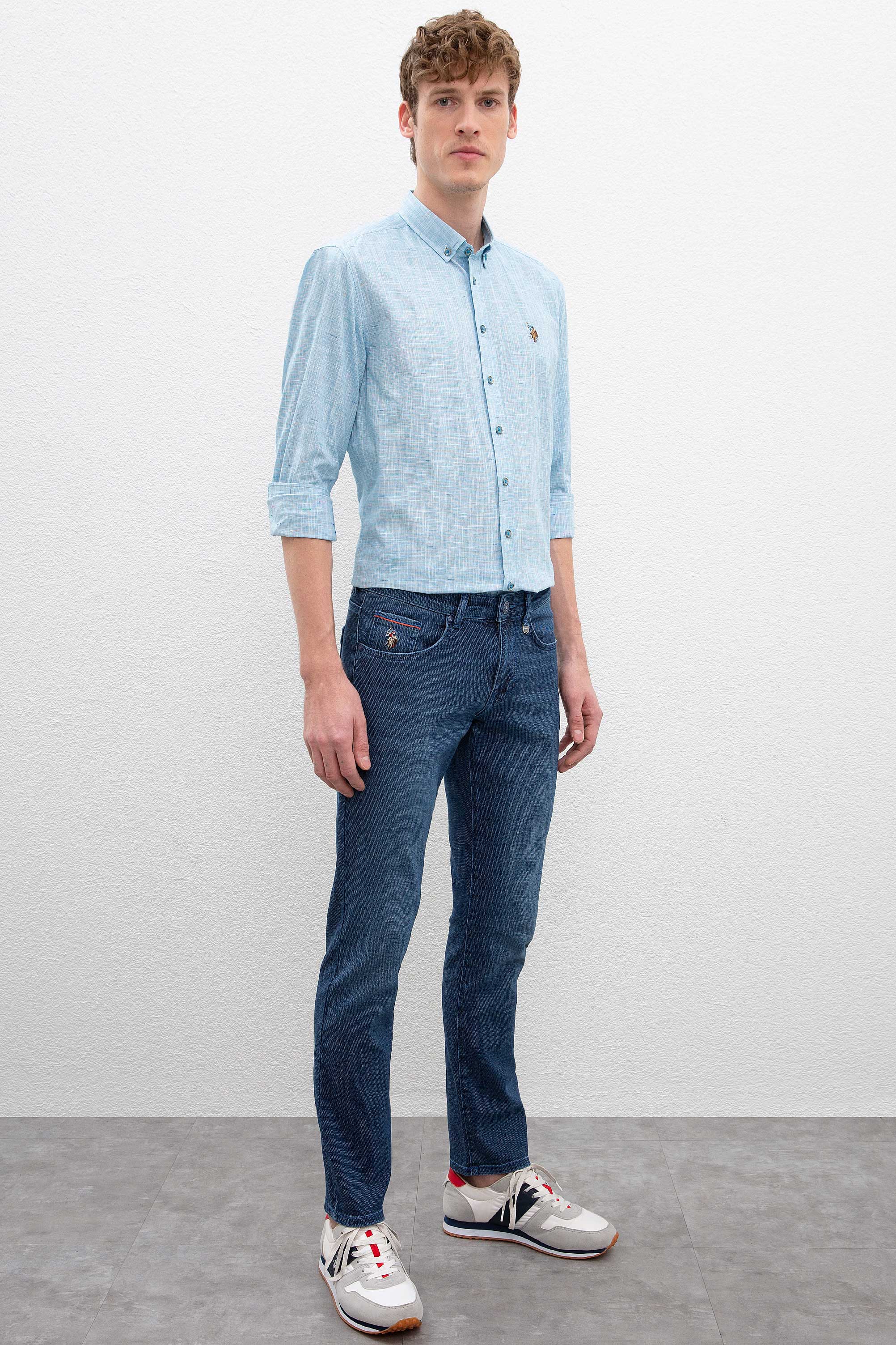 Erkek Mavi Denim Pantolon