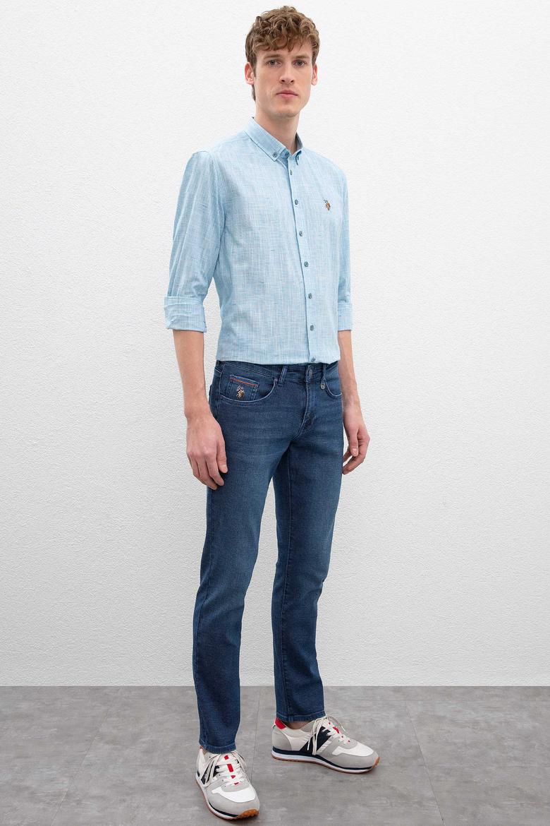 Erkek Mavi Denim Pantolon - 50199841006