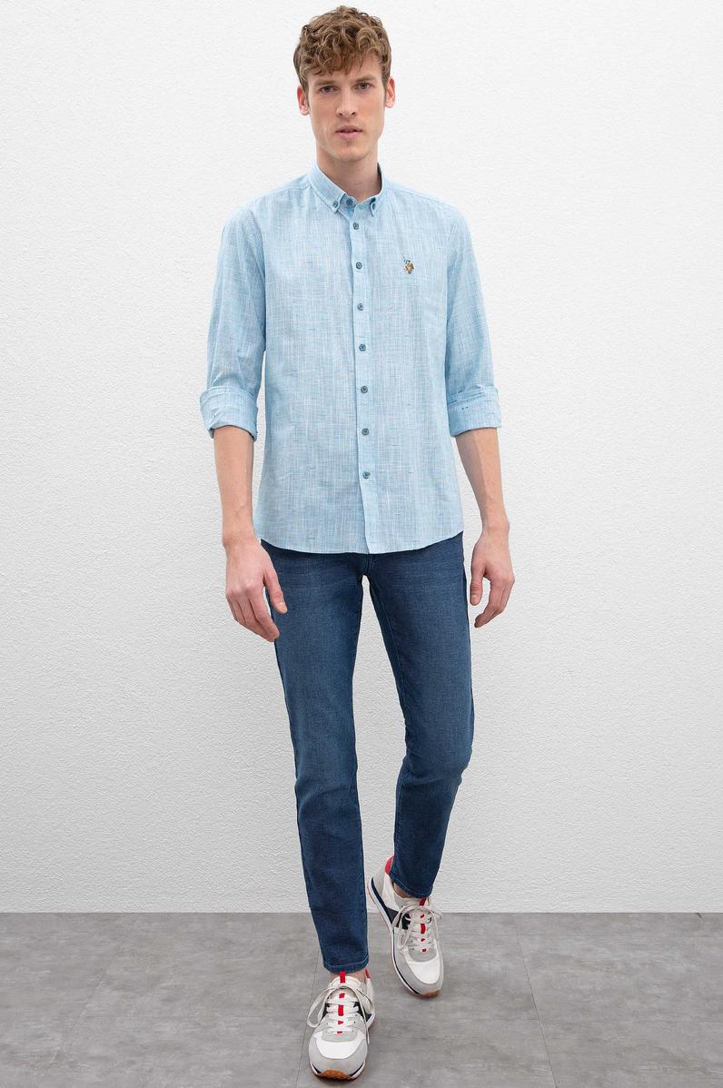 Erkek Mavi Denim Pantolon