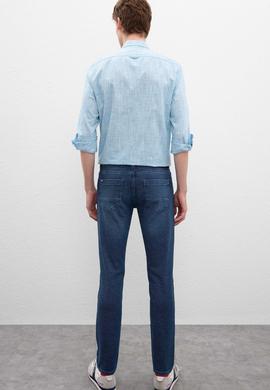 Erkek Mavi Denim Pantolon - 50199841006