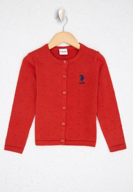 Kız Çocuk Kırmızı Triko Hırka - 50208717008