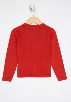 Kız Çocuk Kırmızı Triko Hırka - 50208717008