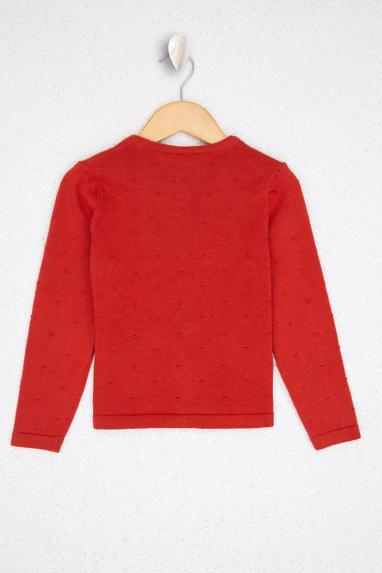 Kız Çocuk Kırmızı Triko Hırka - 50208717008