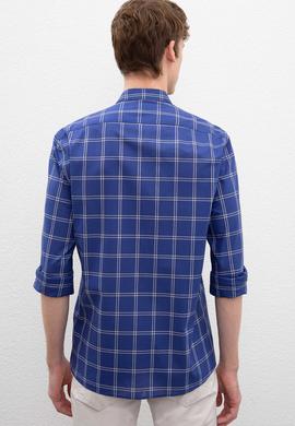 Erkek Saks Uzun Kollu Gömlek - 50221355004