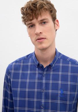 Erkek Saks Uzun Kollu Gömlek - 50221355004