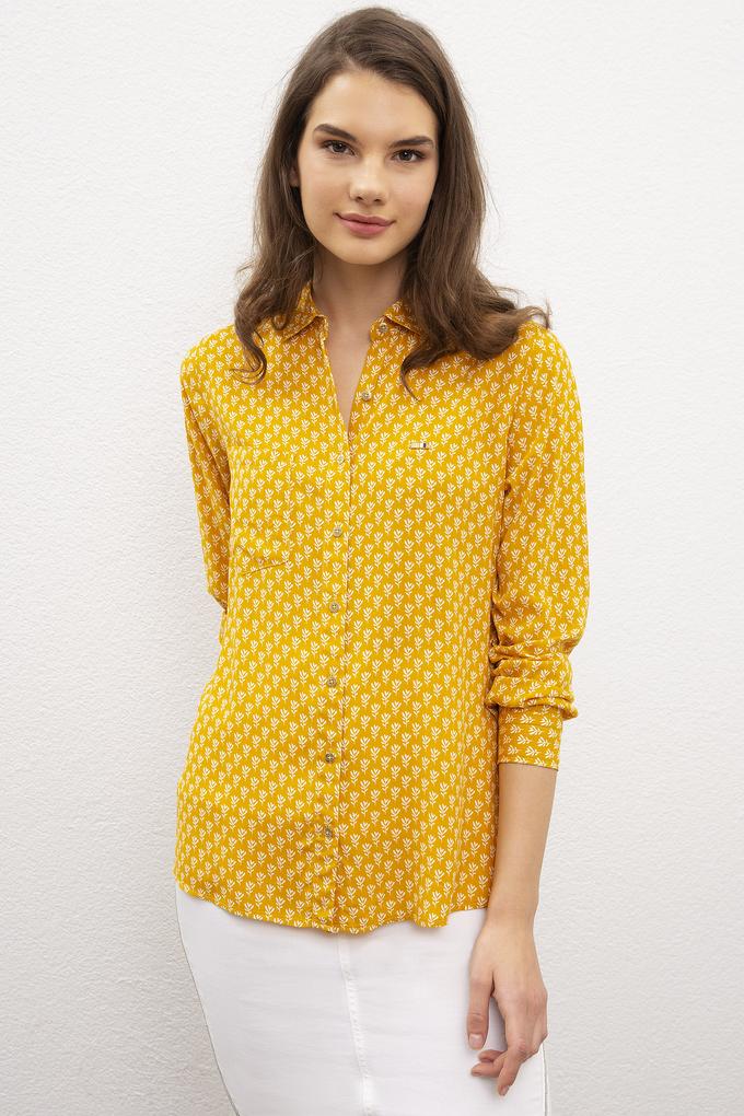 Kadın Sarı Gömlek Uzunkol