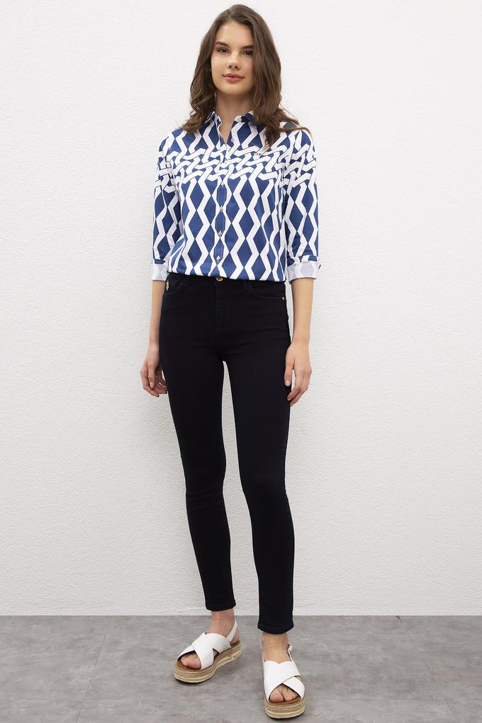 Kadın Koyu Mavi Jean Pantolon