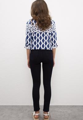 Kadın Koyu Mavi Jean Pantolon - 50222885004