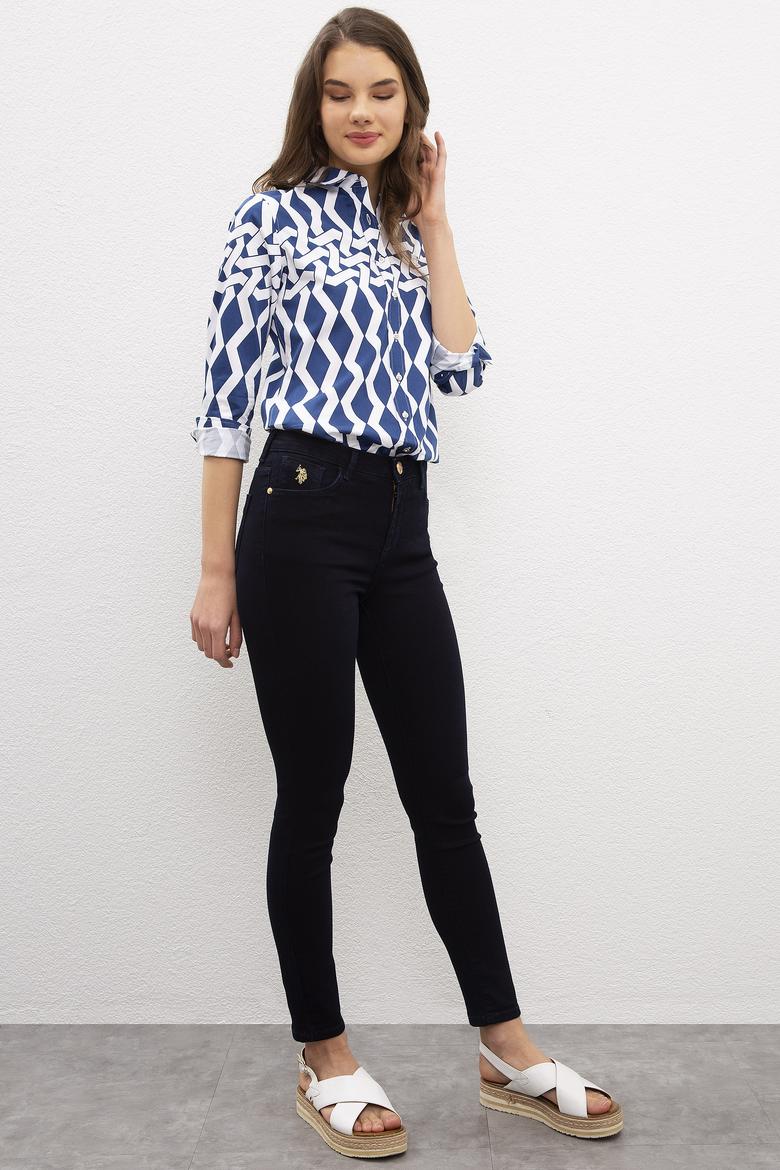 Kadın Koyu Mavi Jean Pantolon - 50222885004