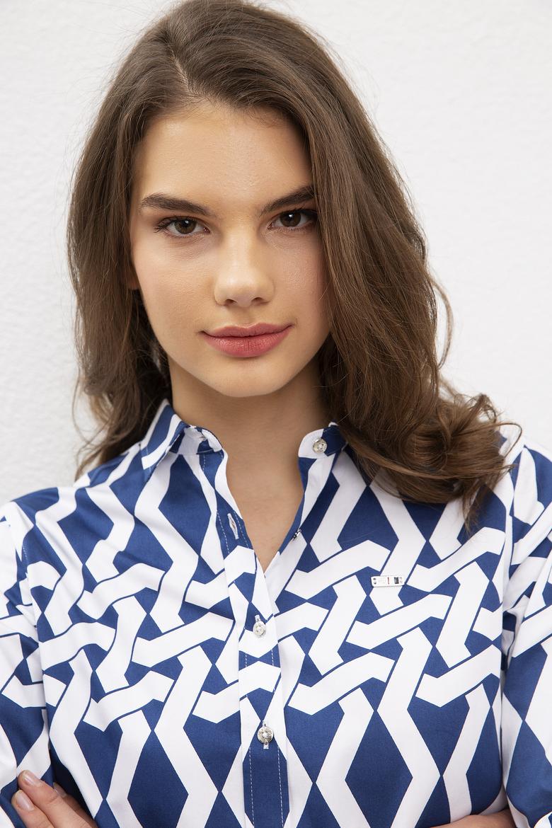 Kadın Lacivert Gömlek Uzunkol - 50218698015