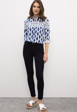 Kadın Lacivert Gömlek Uzunkol - 50218698015